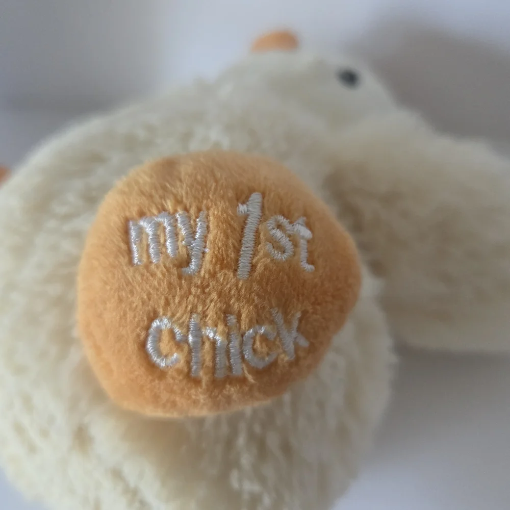 Rene Rofe Baby Cream and Orange Chick Plush Toy